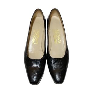 Salvatore Ferragamo Faux Croc Pumps